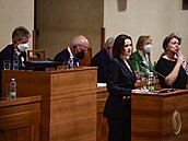 Pedstavitelka bloruské opozice Svjatlana Cichanouská pednesla 9. ervna 2021...