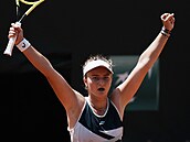 Tenistka Barbora Krejíková hraje proti Ameriance Cori Gauffové, 9. ervna...