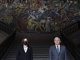 Viceprezidentka Spojench stt Kamala Harrisov na nvtv Mexika.