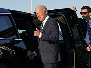 Prezident Spojench stt Joe Biden po pistn ve Spojenm krlovstv.