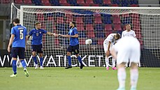 Italský fotbalista Domenico Berardi se raduje poté, co poslal svůj tým do... | na serveru Lidovky.cz | aktuální zprávy