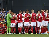 Zápas fotbalového mistrovství Evropy Dánsko - Finsko byl peruen kvli kolapsu...