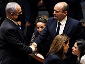 Zasedání izraelského  parlamentu k vyslovení dvry nové vlád.