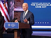 Americký prezident Joe Biden na tiskové konferenci ohledn zdravotnictví.