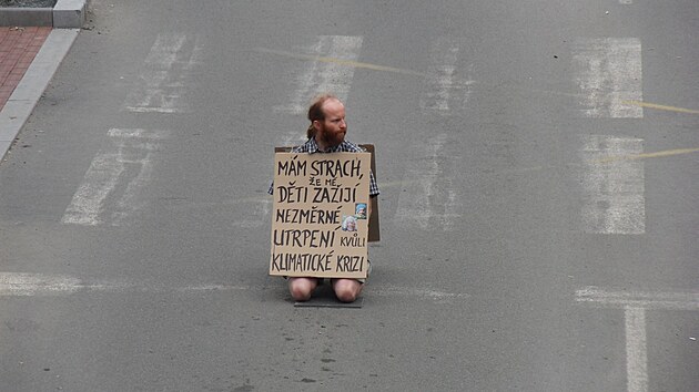 Demonstrant na silnici
