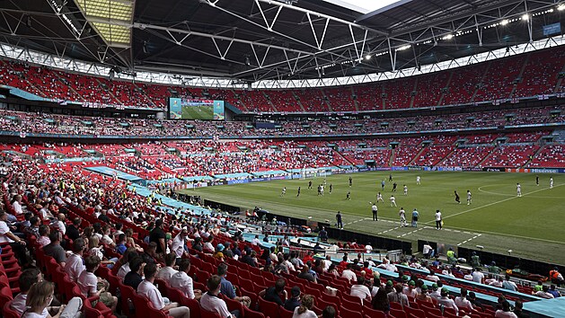 Zápas Anglie - Chorvatsko skupiny D mistrovství Evropy na stadionu ve Wembley