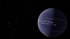 Umlecká ilustrace exoplanety TOI-1231 B, která se nachází 90 svtelných let od...