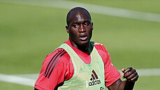 Úto�ník Belgie Romelu Lukaku na tréninku.