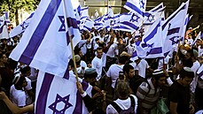 Pochod židovských nacionalistů v Jeruzalémě.