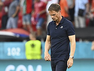 Trenr nizozemskch fotbalist Frank de Boer po porce s eskem na Euru