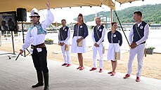 P�edstavení olympijské kolekce oble�ení pro hry v Tokiu.