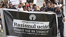 V Bukureti protestovali kvli smrti Roma po zkroku policie v Teplicch.