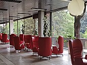 Opravený interiér lobby hotelu Thermal v Karlových Varech