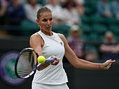 Tenistka Karolína Plíková v utkání na Wimbledonu.
