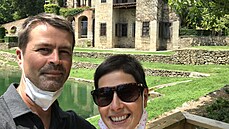 V zahradách Monasterio de Yuste, v pozadí renesanní vila postavená pro Karla V