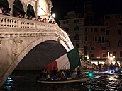 Finále Euro 2020, Itálie - Anglie: italtí fanouci v Benátkách.