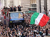 Finále Euro 2020, Itálie - Anglie: italtí fotbalisté zpt ve vlasti.