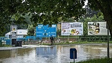 Ve Fibichov� ulici v LIberci se vytvo�ila 17. �ervence 2021 p�i silném de�ti...