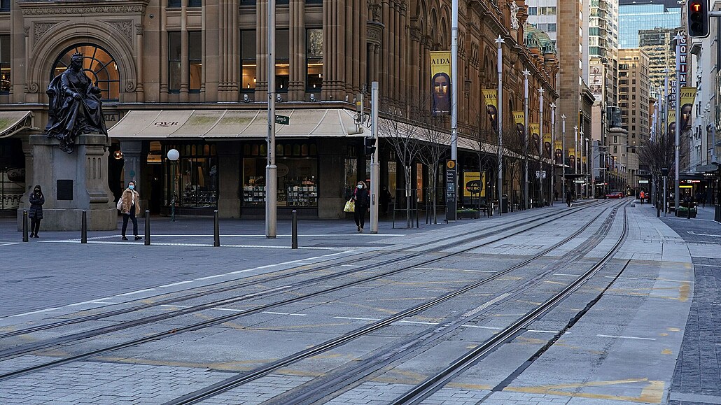 Prázdné ulice Sydney.