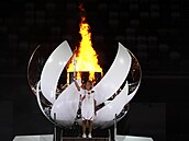 Slavnostní zahájení letních olympijských her v Tokiu. Ohe zapálila tenistka...