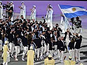 Slavnostní zahájení olympijských her v Tokiu. Na snímku sportovci z Argentiny.