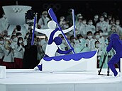 Slavnostní zahájení letních olympijských her v Tokiu. Na snímku pohyblivé...