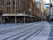Prázdné ulice Sydney.