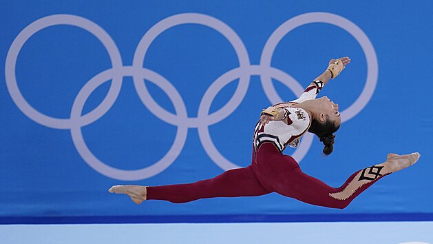 Nmecká gymnastka Pauline Schaefer-Betz na olympiád v Tokiu.