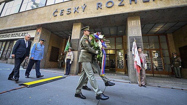 Ped budovou eskho rozhlasu v Praze se 21. srpna 2021 konala vzpomnkov akce...