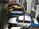 Pohled na ást expozice muzea automobilové znaky Saab