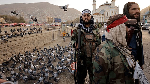 Tálibánská hlídka v Kábulu.
