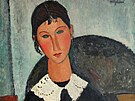 Amedeo Modigliani: Elvíra s bílým límekem, olej na plátn, 1917-18