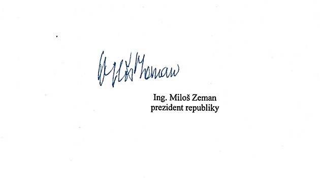 Podpis prezidenta Zemana