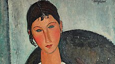 Amedeo Modigliani: Elvíra s bílým líme�kem, olej na plátn�, 1917-18