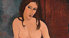 Amedeo Modigliani: Sedící akt, olej na plátn�, 1917