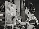 Frida maluje portrét svého otce