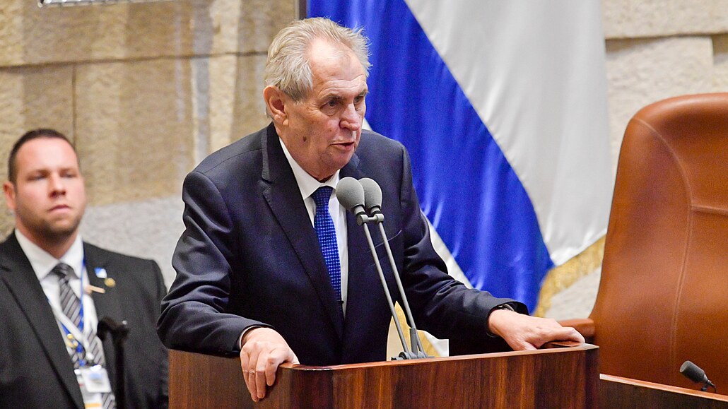 eský prezident Milo Zeman pi svém projevu v izraelském parlamentu.