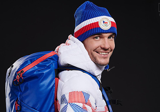 Biatlonista Michal Kr�má� p�i p�edstavení kolekce oble�ení pro zimní olympijské...