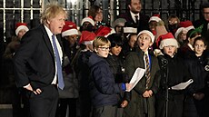 Britský premiér Boris Johnson bhem slavnostního rozsvcení vánoního stromu u...