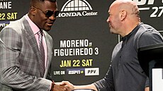 Francis N�Gannou a Dana White na tiskovce p�ed UFC 270.