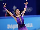 Kamila Valijevová na olympiád v Pekingu 2022.