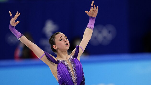 Kamila Valijevov na olympid v Pekingu 2022.