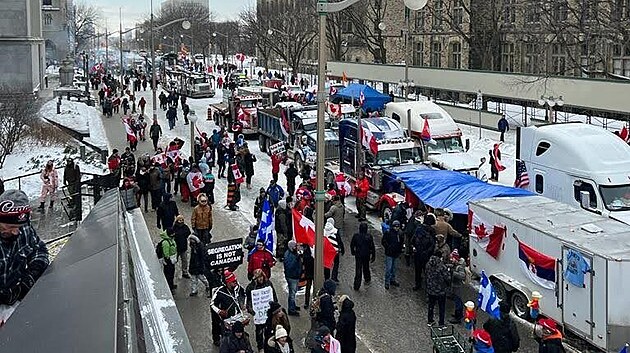 Protesty v kanadsk Ottaw