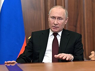 Vladimir Putin p�i projevu k národu.
