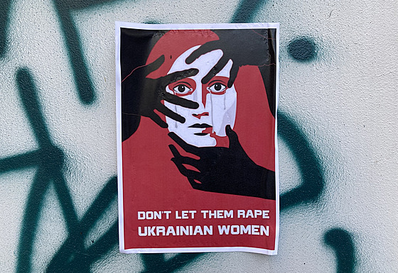 Plakát proti znásil�ování ukrajinských �en.