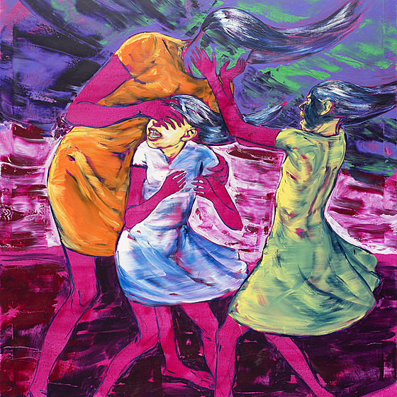 No�ní fúze. Olej na plátn� z roku 2020