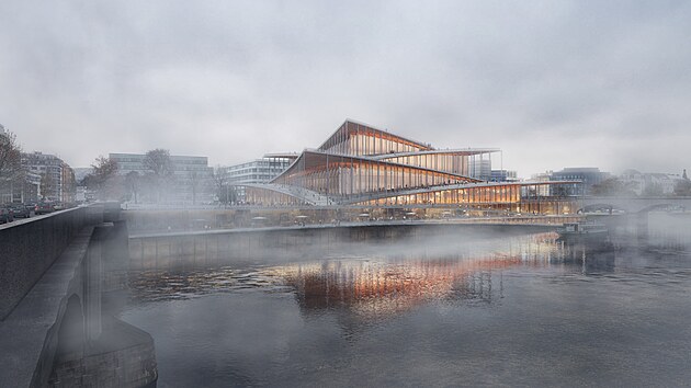 Vítzný architektonický návrh budovy nové filharmonie v Praze