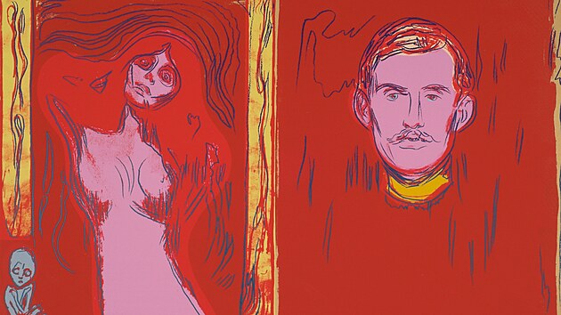 Andy Warhol: Madonna and Self-Portrait with Skeletons Arm (After Munch), 1984