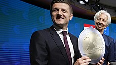 Chorvatský ministr financí Zdravko Mari a éfka Evropské centrální banky...
