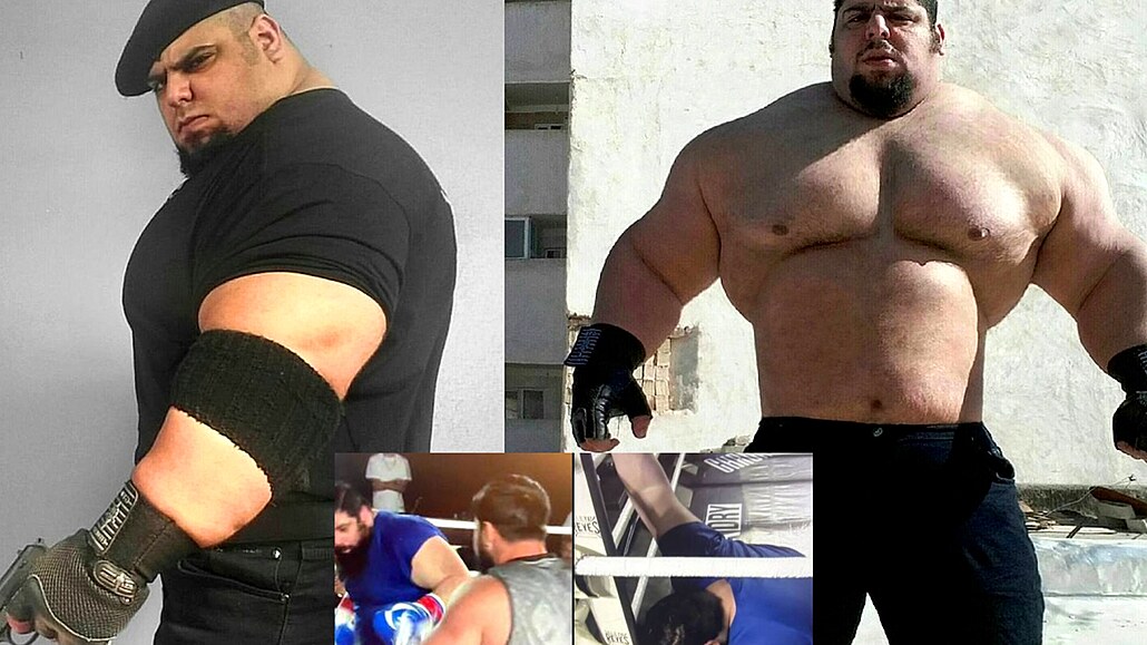 Realita vs. sociální sítě. Obávaný Íránský Hulk na svých postech a v ringu.